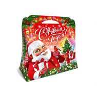 Новогодняя упаковка «Хеллоу Санта» 1000-1500г(картон)