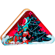 Новогодний подарок «Светильник (двухсторонняя печать + светодиод)» – Хит 800 г. (дерево)