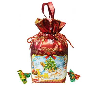 Новогодний подарок «Мешочек Сани» – Хит 800г (текстиль)