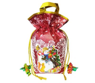 Новогодний подарок «Мешочек Снеговик» – Хит 800г (текстиль)